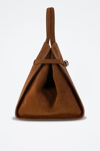 Nubuck Handtas Palms - Bruin