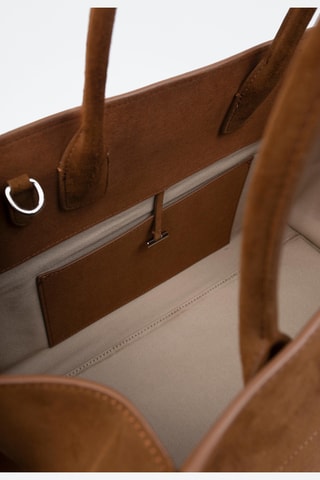 Nubuck Handtas Palms - Bruin