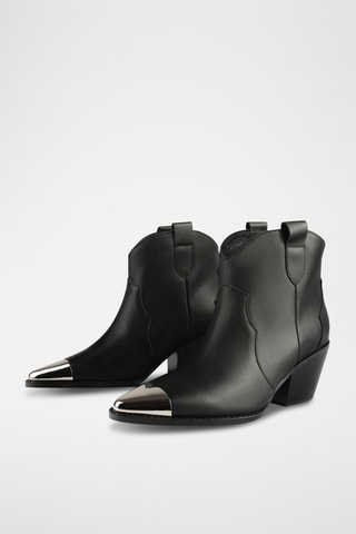 Leren Enkellaarzen Mans - Zwart