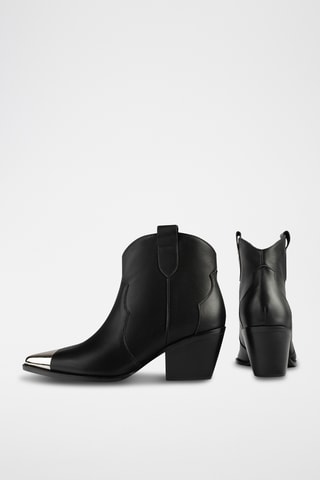 Leren Enkellaarzen Mans - Zwart