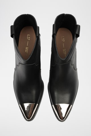 Leren Enkellaarzen Mans - Zwart