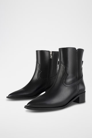 Leren Enkellaarzen Gws - Zwart