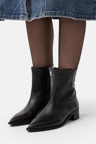 Leren Enkellaarzen Gws - Zwart