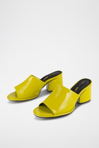 Lakleren Muiltjes met Hak Jcool - Kaki