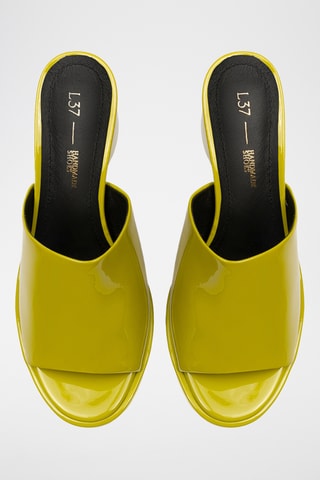 Lakleren Muiltjes met Hak Jcool - Kaki