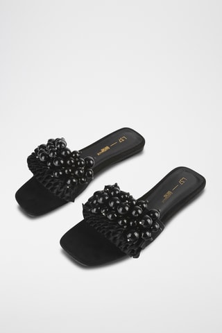 Mules em couro Wberry - Preto