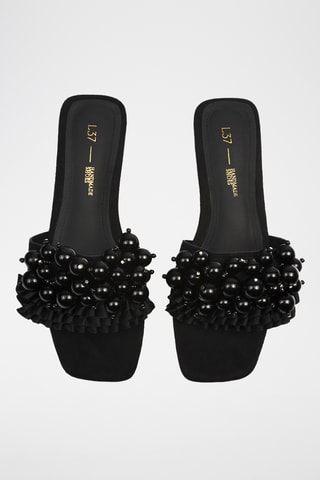 Mules em couro Wberry - Preto