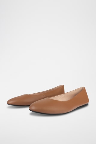 Leren Ballerina's Bco - Camel