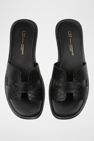 Leren Muiltjes Mtto - Zwart