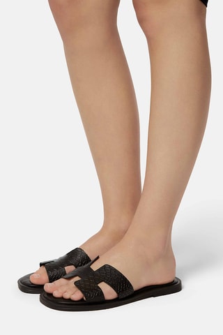 Leren Muiltjes Mtto - Zwart