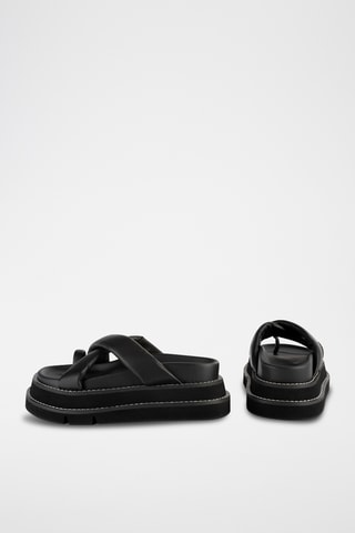 Leren Platform Sandalen Edgeos - Zwart