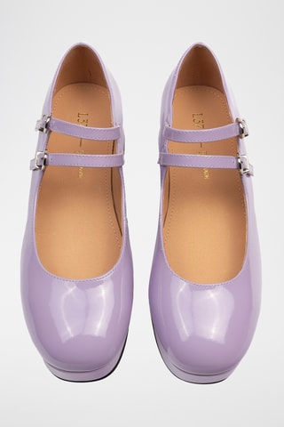 Lakleren Mary Janes met Hak Overn - Paars