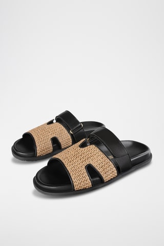 Leren Muiltjes Nmp - Zwart en bruin