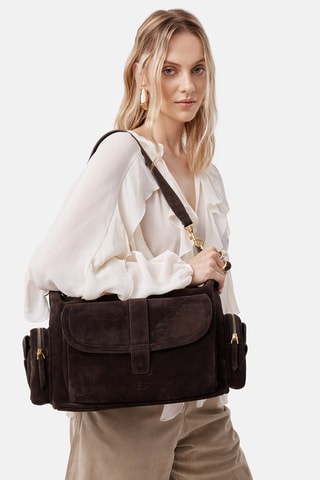 Nubuck Schoudertas Globtr - Donkerbruin