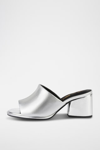 Leren Muiltjes met Hak Jcool - Zilverkleurig