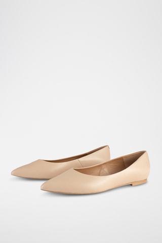 Leren Ballerina's Slomo - Beige