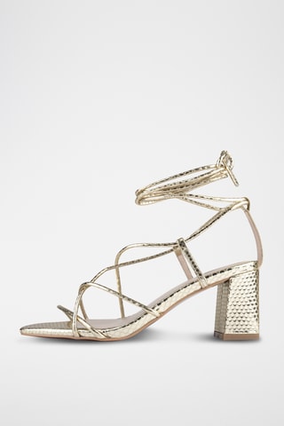 Leren Sandalen met Hak Nf - Goudkleurig