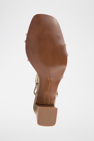 Leren Sandalen met Hak Nf - Goudkleurig