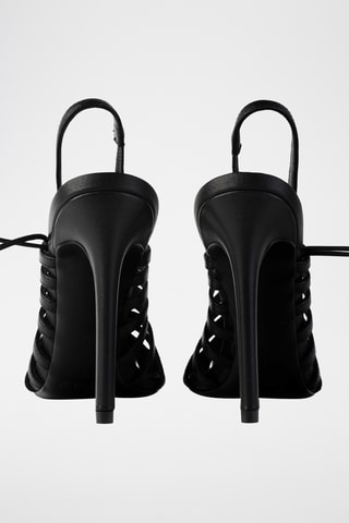 Leren Sandalen met Hak Gigi - Zwart