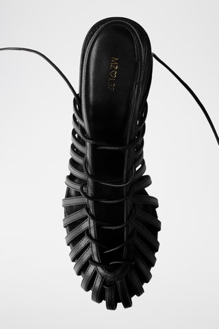 Leren Sandalen met Hak Gigi - Zwart