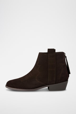Nubuck Enkellaarzen Flbck - Donkerbruin