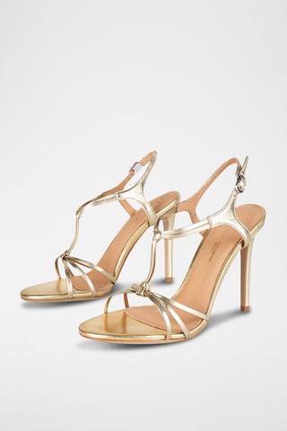 Leren Sandalen met Hak Mglow - Goudkleurig