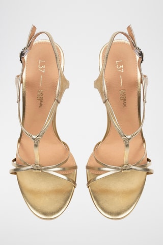 Leren Sandalen met Hak Mglow - Goudkleurig