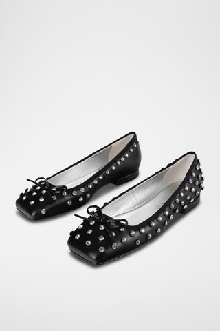 Leren Ballerina's Lunsh  Zwart