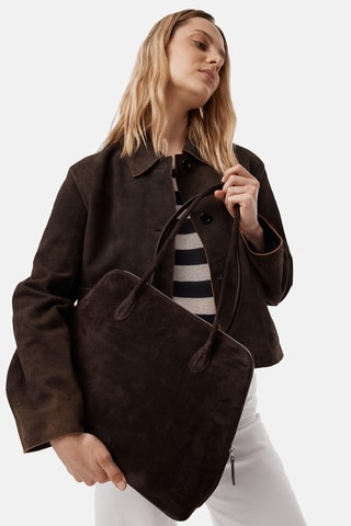 Nubuck Handtas Verona - Donkerbruin