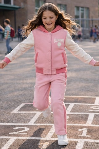 Baseball Jasje met Capuchon en Joggingbroek - Lee Cooper - Roze