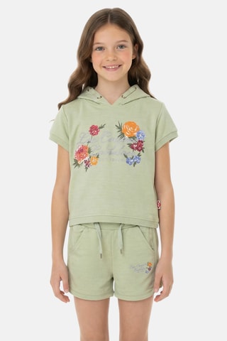 Sweater met Capuchon en Short - Kaki