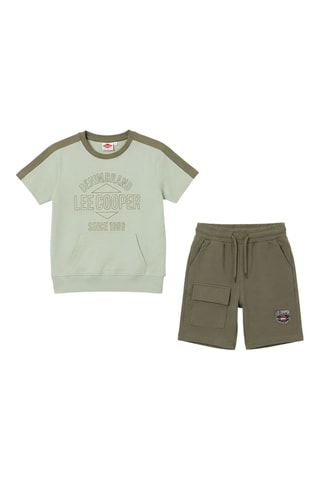 T-shirt e calções - Caqui