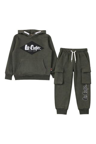 Sweat de capuz e calças de treino - Caqui