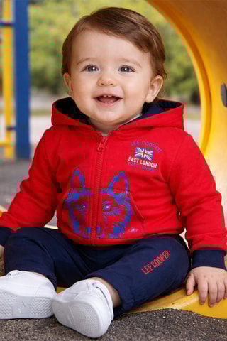 Sweater met Capuchon en Broek - Rood