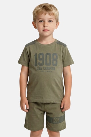 T-shirt e calções - Caqui