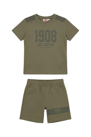 T-shirt e calções - Caqui