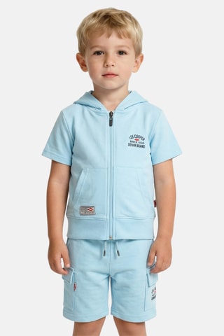 Sweat com capuz e calções - Azul