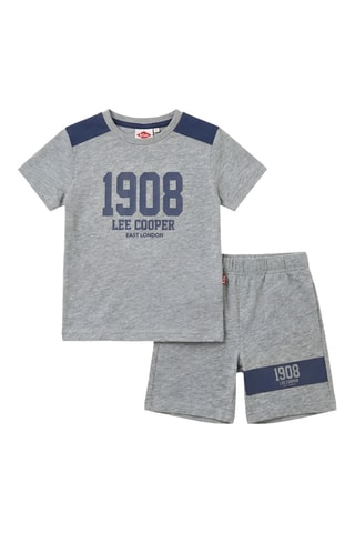 T-shirt e calções - Cinzento