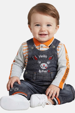 Polo met Lange Mouwen en Tuinbroek  - Blauw en rood