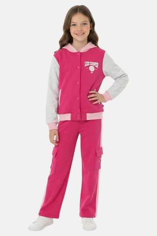 Baseball Jasje met Capuchon en Joggingbroek - Lee Cooper - Roze