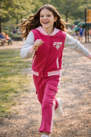 Baseball Jasje met Capuchon en Joggingbroek - Lee Cooper - Roze