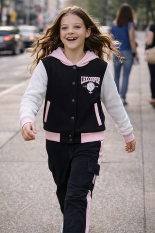 Baseball Jasje met Capuchon en Joggingbroek - Lee Cooper - Zwart