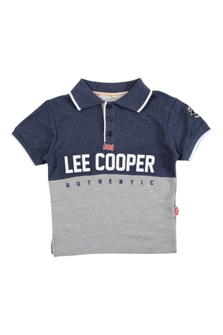 Polo - Azul-marinho e cinzento-mesclado