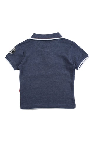 Polo - Azul-marinho e cinzento-mesclado