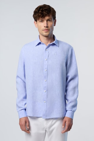Chemise en lin - Bleu