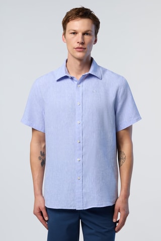 Chemise en lin - Bleu