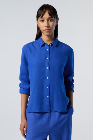 Chemise en lin - Bleu