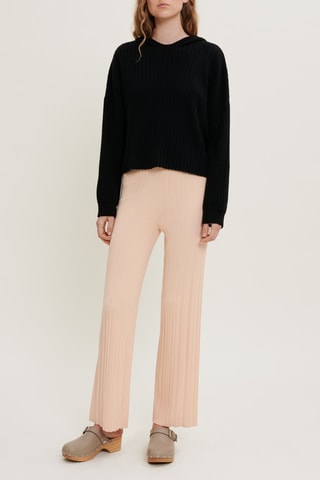 Pantalon wide legs taille haute - Rose