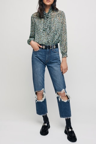 Jean droit en coton biologique Bleu