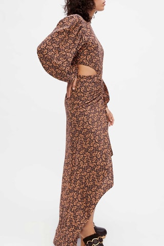 Robe en soie- Marron